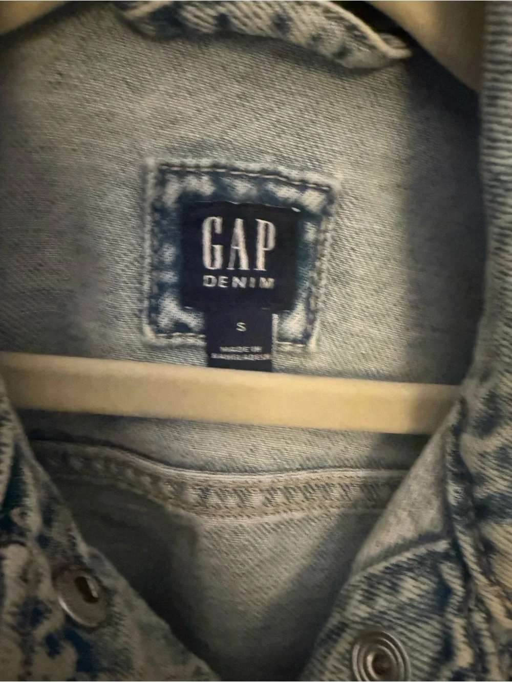 Gap Kids Acid Wash Denim Jean Jacket Light Wash Size S